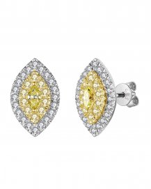 MULTI TONE MARQUISE DIAMOND STUDS (TE1134)